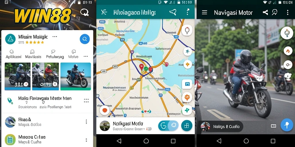 Tampilan antarmuka aplikasi WIN88 untuk navigasi motor.