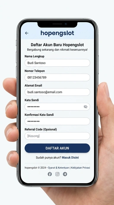 Daftar Akun Baru di hopengslot Secara Mudah